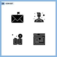 4 Creative Icons Modern Signs and Symbols of communication dvd envelope painter online Editable Vector Design Elements