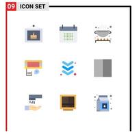 Universal Icon Symbols Group of 9 Modern Flat Colors of arrow data schedule connection pan Editable Vector Design Elements