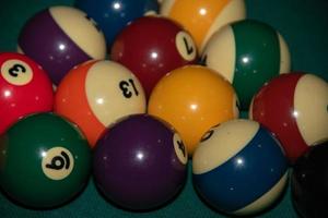 Pool billiard old eight balls table photo