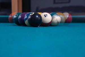 Pool billiard old eight balls table photo