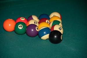 Pool billiard old eight balls table photo