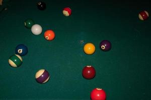 Pool billiard old eight balls table photo