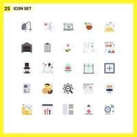 Universal Icon Symbols Group of 25 Modern Flat Colors of finance hot connection cup internet Editable Vector Design Elements