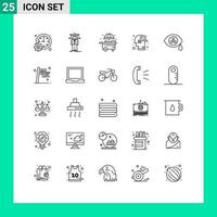 Universal Icon Symbols Group of 25 Modern Lines of mutation homophile network gender shop Editable Vector Design Elements