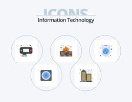 Information Technology Flat Icon Pack 5 Icon Design. . protection. interfaces. internet. protection vector