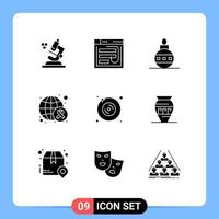 9 Creative Icons Modern Signs and Symbols of world cancer web awareness globe Editable Vector Design Elements