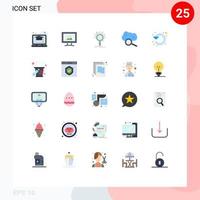Universal Icon Symbols Group of 25 Modern Flat Colors of refresh internet cloud optimization cloud search cloud magnifying Editable Vector Design Elements