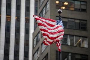 usa flag in new york trump tower building photo