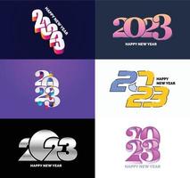 Big Set of 2023 Happy New Year logo text design 2023 number design template vector