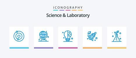 paquete de iconos azul ciencia 5 que incluye . ciencia. árboles. ciencia. diseño de iconos creativos vector