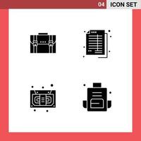 Set of Modern UI Icons Symbols Signs for briefcase balance documents suitcase bookkeeping Editable Vector Design Elements