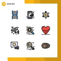 9 iconos creativos signos y símbolos modernos de wifi iot gráfico internet de las cosas flecha elementos de diseño vectorial editables vector