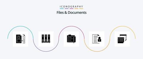 paquete de iconos de glifo 5 de archivos y documentos que incluye archivo. datos. documento. carpeta. documento vector
