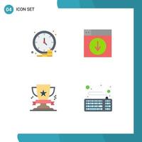 4 Thematic Vector Flat Icons and Editable Symbols of business application money design cup Editable Vector Design Elements