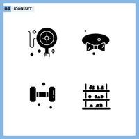 Universal Solid Glyphs Set for Web and Mobile Applications tracking training bow wear grocery Editable Vector Design Elements