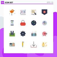 Set of 16 Modern UI Icons Symbols Signs for payment x keywords shield protect Editable Pack of Creative Vector Design Elements