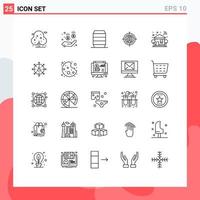 Set of 25 Modern UI Icons Symbols Signs for switch home drink connected focus Editable Vector Design Elements