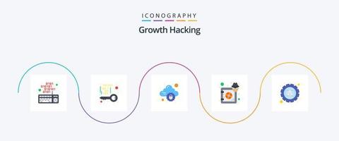 Hacking Flat 5 Icon Pack Including lock. hacker. security. deposit. internet vector