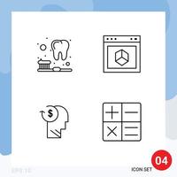 Stock Vector Icon Pack of 4 Line Signs and Symbols for brush avatar application internet employee Editable Vector Design Elements