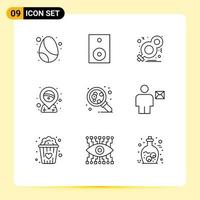 Editable Vector Line Pack of 9 Simple Outlines of placeholder carnival technology brazil symbol Editable Vector Design Elements