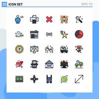 Universal Icon Symbols Group of 25 Modern Filled line Flat Colors of mixer horseshoe delete fortune day Editable Vector Design Elements