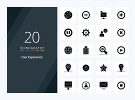 20 User Experience Solid Glyph icon for presentation vector