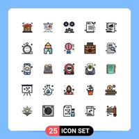 Pictogram Set of 25 Simple Filled line Flat Colors of erasure decryption applied science data technology Editable Vector Design Elements