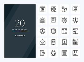 20 Ecommerce Outline icon for presentation vector