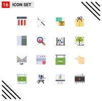 Modern Set of 16 Flat Colors Pictograph of grid box mailing gift list Editable Pack of Creative Vector Design Elements