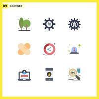 Set of 9 Modern UI Icons Symbols Signs for conversion plaster commerce patch process Editable Vector Design Elements