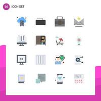 16 Universal Flat Colors Set for Web and Mobile Applications search media tools engine star Editable Pack of Creative Vector Design Elements