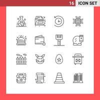 Set of 16 Modern UI Icons Symbols Signs for commerce hat future christmas learning Editable Vector Design Elements