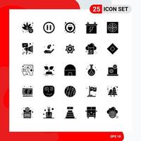 Pictogram Set of 25 Simple Solid Glyphs of advertising extractor heart bathroom electric Editable Vector Design Elements