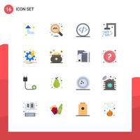 16 Universal Flat Colors Set for Web and Mobile Applications time options development notification bathroom Editable Pack of Creative Vector Design Elements