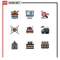 9 Creative Icons Modern Signs and Symbols of photography aperture web camera ping pong Editable Vector Design Elements