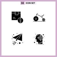 4 Creative Icons Modern Signs and Symbols of attention message logistic bicycle goal Editable Vector Design Elements