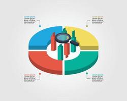 plantilla de mercado de valores para infografía para presentación de 4 elementos vector