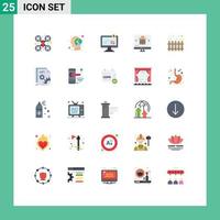 Stock Vector Icon Pack of 25 Line Signs and Symbols for shopping internet world gift shopping Editable Vector Design Elements