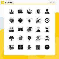 25 iconos creativos signos y símbolos modernos de avatar humano gimnasio cabeza lógica elementos de diseño vectorial editables vector