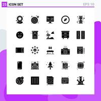 Pictogram Set of 25 Simple Solid Glyphs of convert lab computer chemical design Editable Vector Design Elements