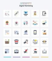 Creative Digital Marketing 25 Flat icon pack  Such As position. award. hyperlink. facebook. computer vector