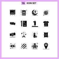 16 Creative Icons Modern Signs and Symbols of chat target lantern strategy cresent Editable Vector Design Elements