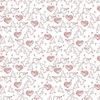 Hand drawn vector Valentine's Day seamless pattern.