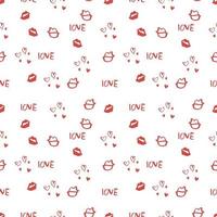 Hand drawn vector Valentine's Day seamless pattern.