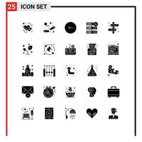 25 Creative Icons Modern Signs and Symbols of map server back delete stop Editable Vector Design Elements