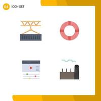 Pack of 4 creative Flat Icons of cargo page shipping life web Editable Vector Design Elements
