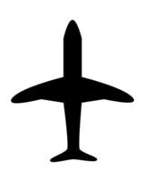 Simple Black Airplane Silhouette Illustration vector