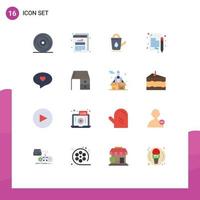 Modern Set of 16 Flat Colors and symbols such as chat contract web stats business water Editable Pack of Creative Vector Design Elements