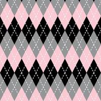 Geometric argyle pattern in grey pink and black for gift wrapping paper, sweater and textiles. vector