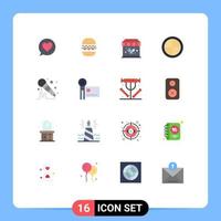 conjunto de 16 iconos modernos de la interfaz de usuario signos de símbolos para el micrófono del parque de sonido de la cámara digital paquete editable doméstico de elementos de diseño de vectores creativos